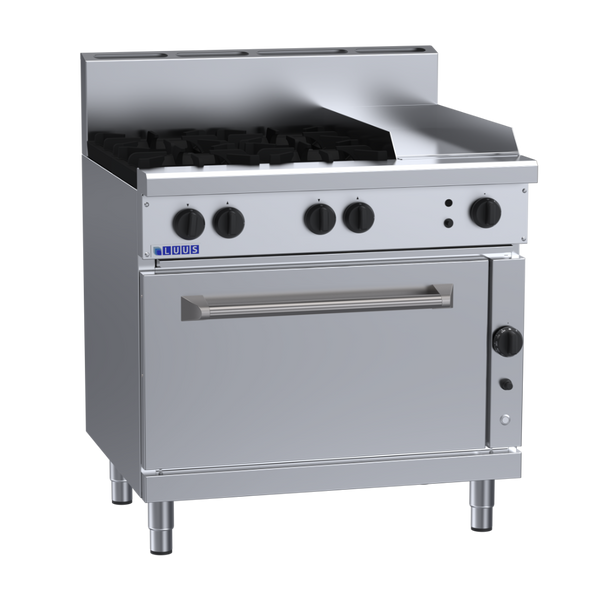 RF-4B3P: 900mm Gas 4 Burner 300mm Griddle Range & Convection Oven