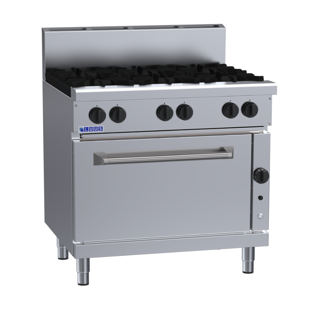 RF-6B: 900mm Commercial 6-Burner Range with Convection Oven