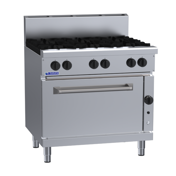RF-6B: 900mm Commercial 6-Burner Range with Convection Oven