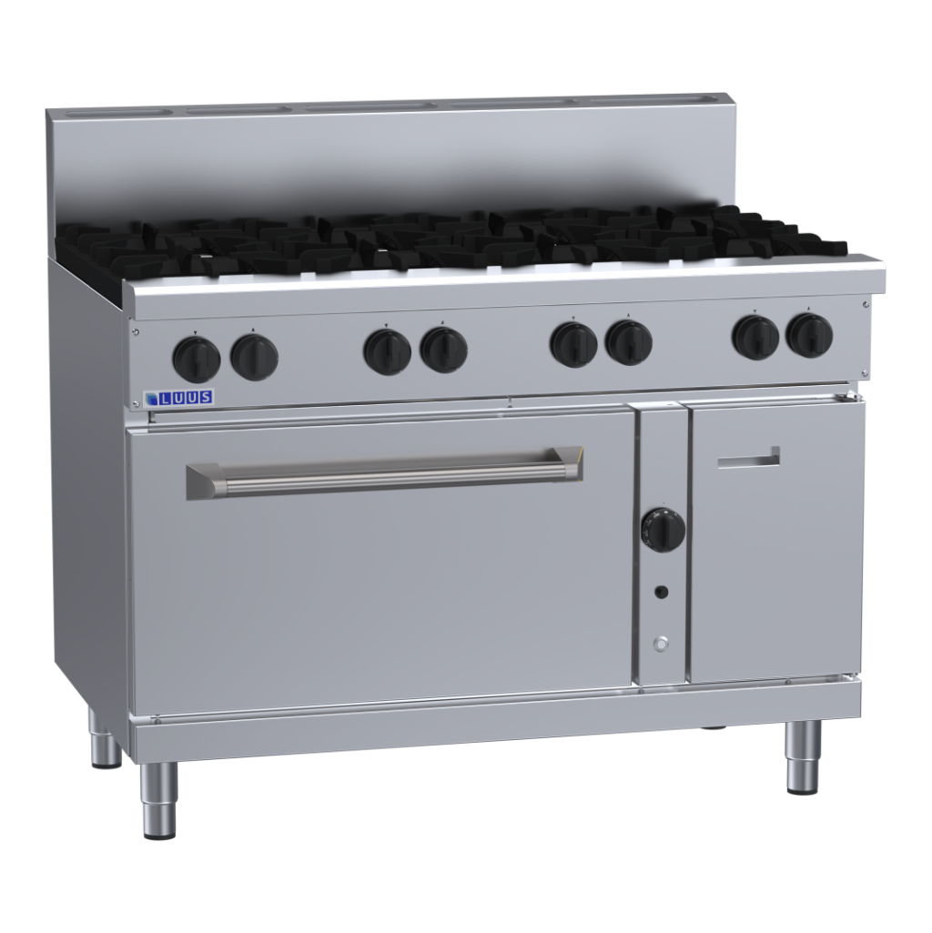 RF-8B: 1200mm Commercial 8 Burner Range with Convection Oven