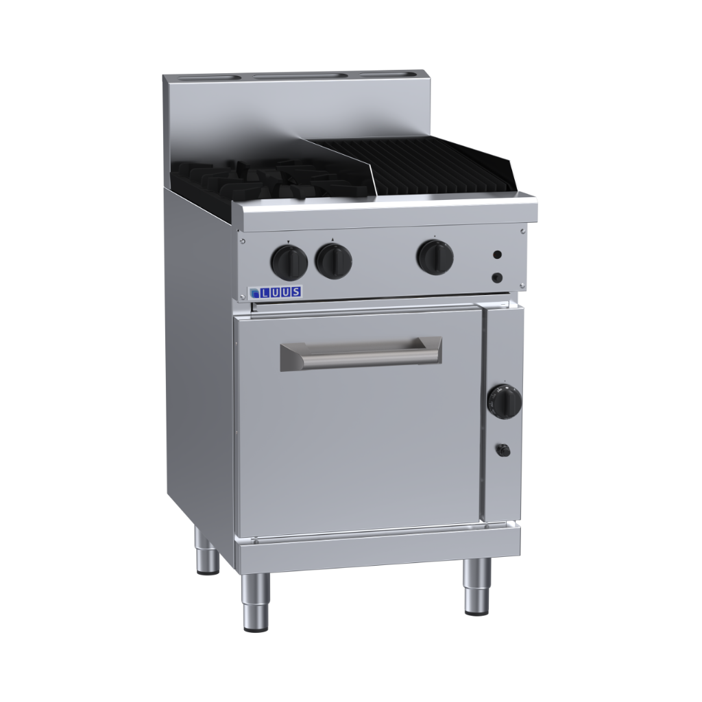 RS-2B3C: 600mm Gas 2 Burner 300mm Chargrill Range &amp; Static Oven