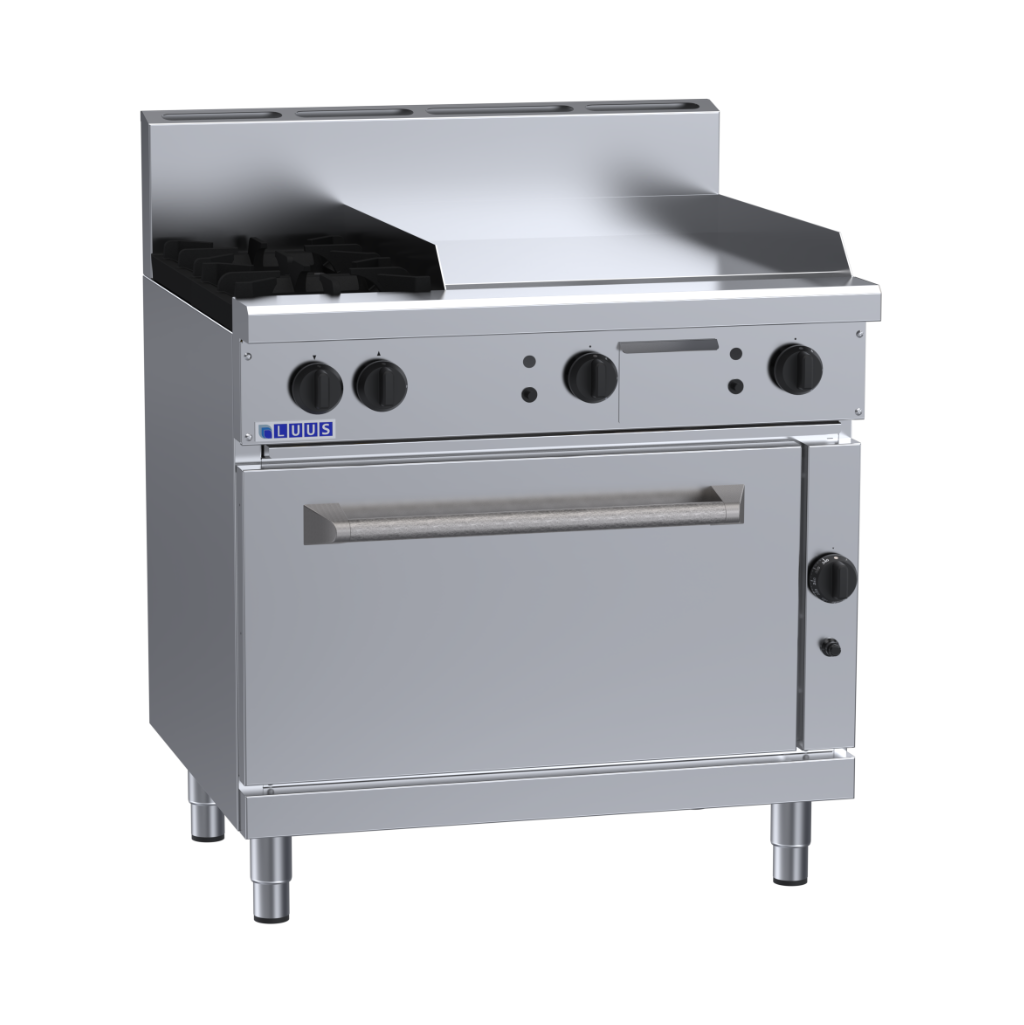 RS-2B6P: 900mm Gas 2 Burner 600mm Griddle Range &amp; Static Oven