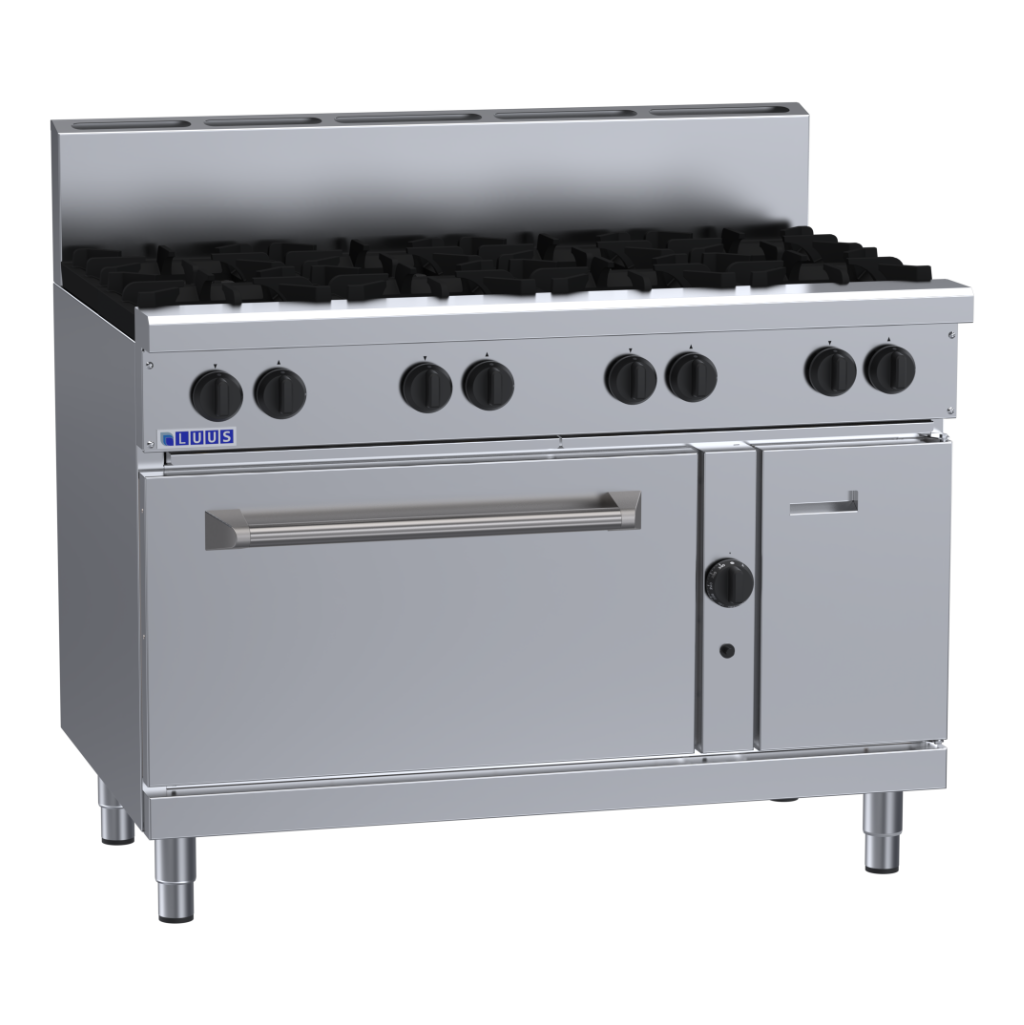 RS-8B: 1200mm Commercial 8-Burner Range with Static Oven