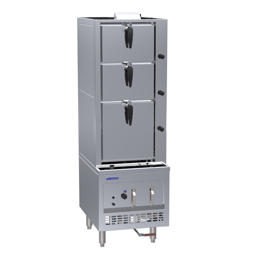 SCM-60: 600mm Commercial Gas 3 Tier Auto-Refill Steam Cabinet