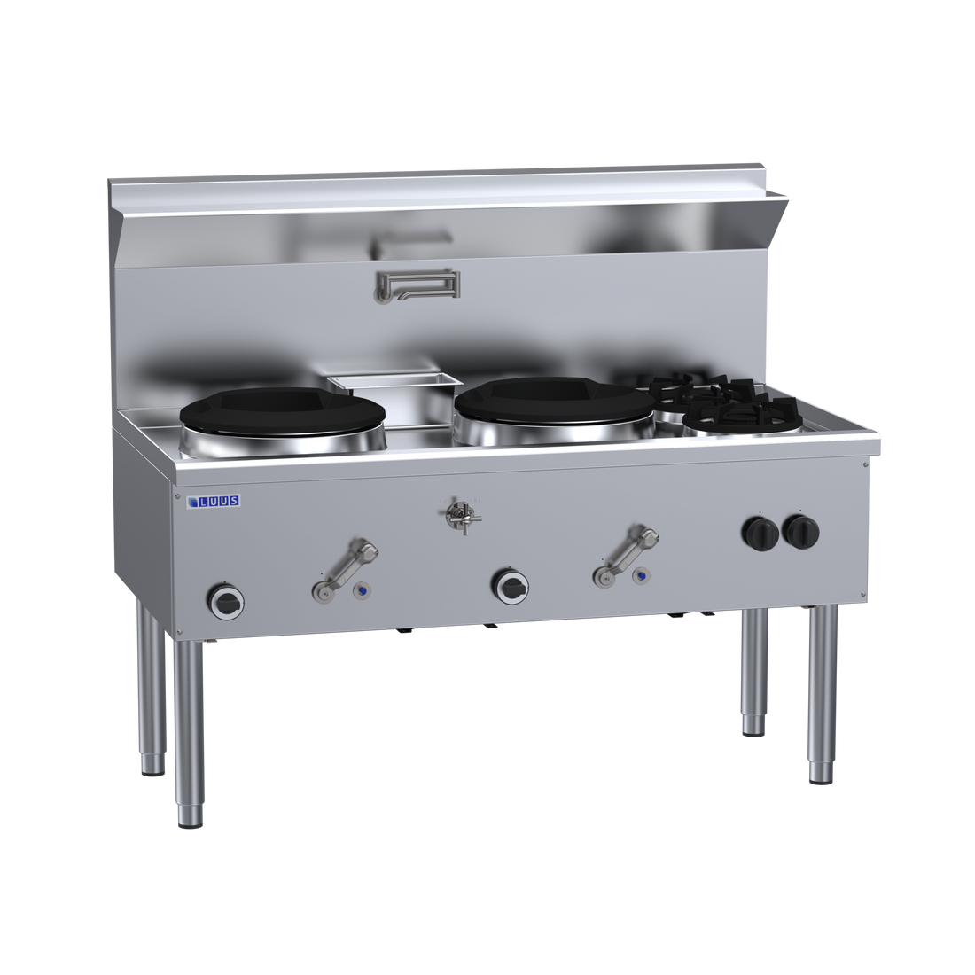 WZ-2C2B: 1500mm Commercial Gas Waterless 2 Hole Wok + 2 Burners