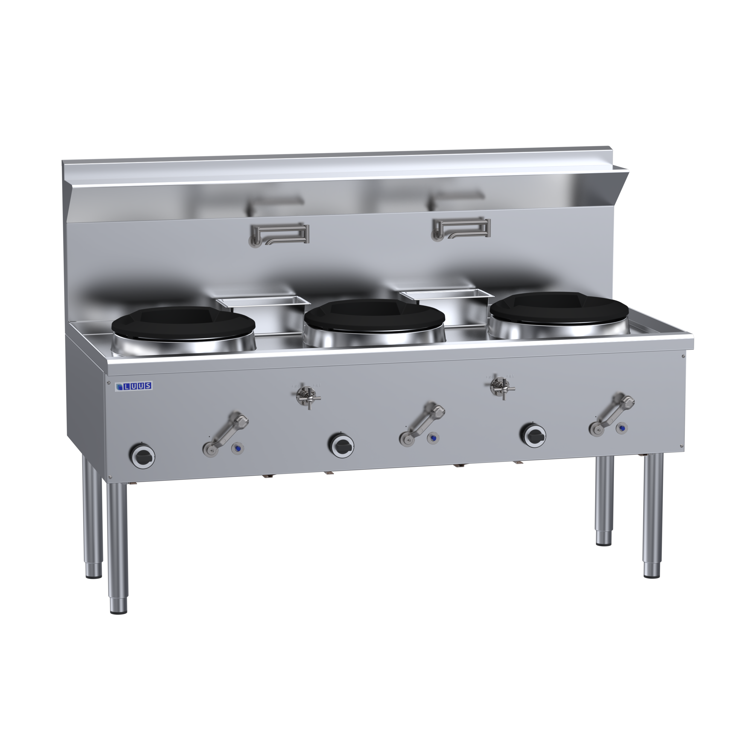 WZ-3C: 1800mm Commercial Gas Waterless 3 Hole Wok