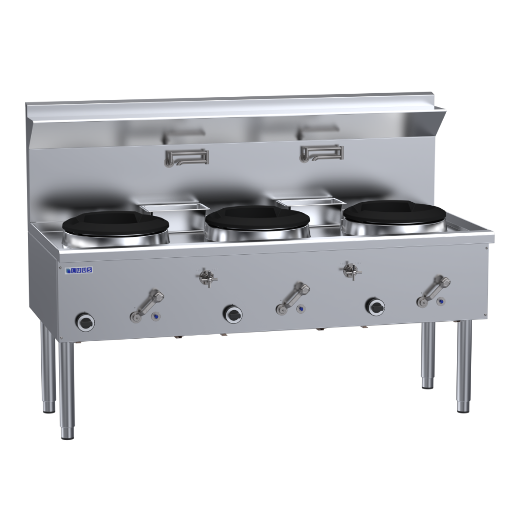 WZ-3C: 1800mm Commercial Gas Waterless 3 Hole Wok